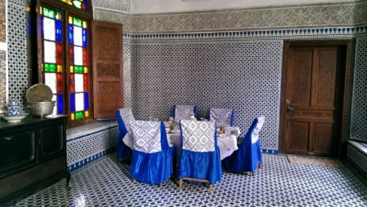 One of the dinner tables in El Glaoui Palace