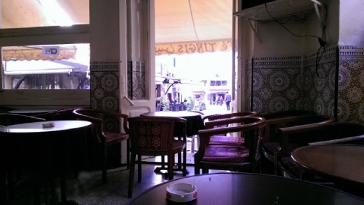 People watching during morning coffee