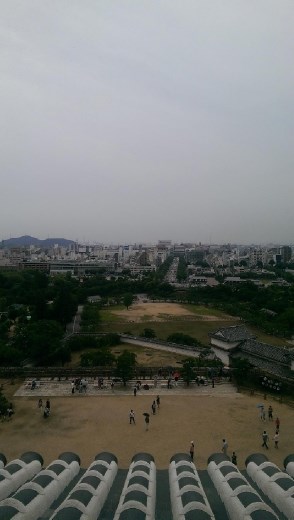 After climbing five very steep floors. This is the view from the top.