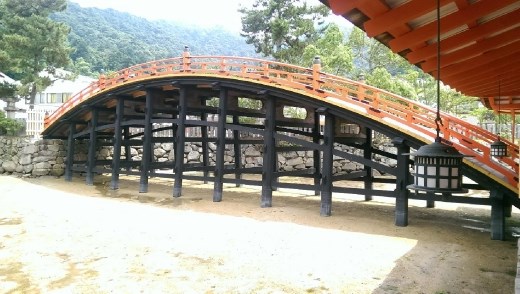 A ceremonial bridge at Itsukushima Shrine