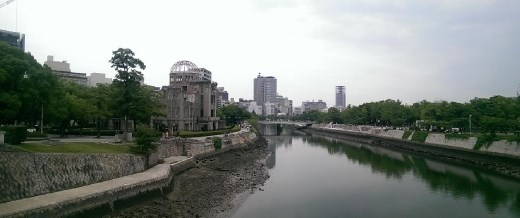 The Hiroshima Prefectural Industrial Promotion Hall, now known as The A-bomb Dome building
