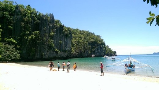 The beach where we transfer to the boat back to port