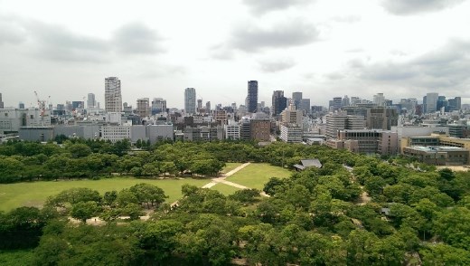 View of west from top of Osaka Castle
