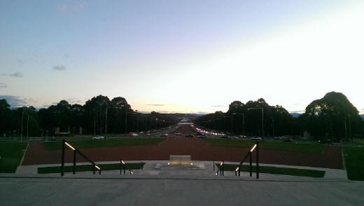 Sunset of the war memorial