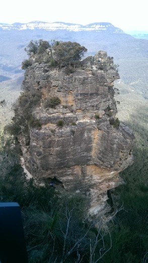 Close up view of one of the 3 sisters rock formation
