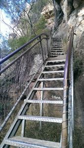 Climb down to the base of 3 sisters, part of the Giant Stairway. Very steep.: by macedonboy, Views[242]