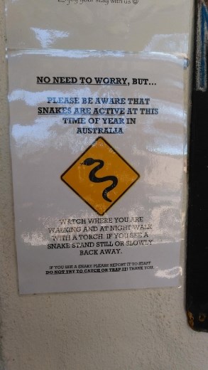 Warning at Glen Helen Resort