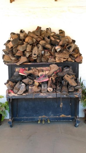 Abandoned boots at Glen Helen Resort