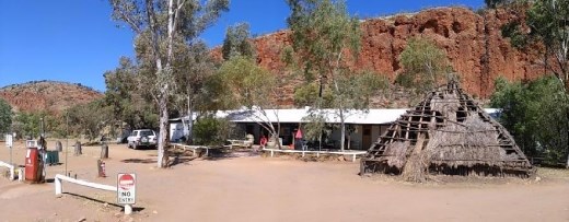 Front of Glen Helen Resort - That is a petrol pump