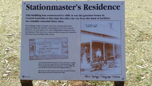 Description of Station Masters house at the Telegraph Station