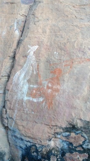 Rock art at Anbangbang showing a hunt
