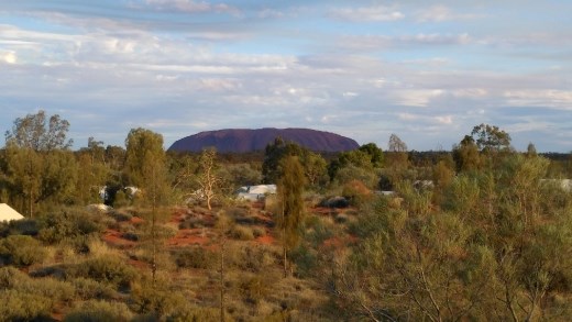 View of Uluru from lookout in Pioneer Outback Lodge