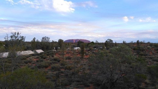 View of Uluru from lookout in Pioneer Outback Lodge