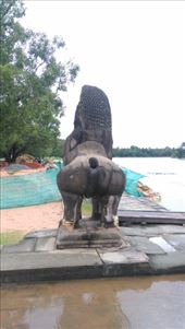 The backside of a lion at the entrance to Angkor Wat: by macedonboy, Views[183]