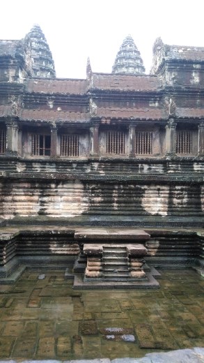 A courtyard at the lower level
