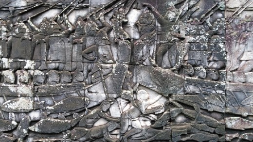 Bayon - Notice the guy swimming to sink the boat from underwater