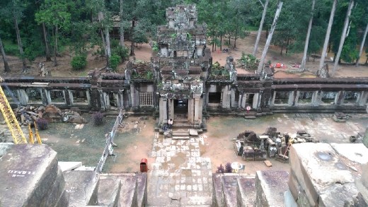 Looking down from the first level of Ta Keo