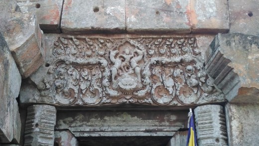 Lintel showing churning of the Milk sea at Wat Ek Phnom Temple