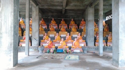 Inside Buddhist statue at Wat Ek Phnom Temple