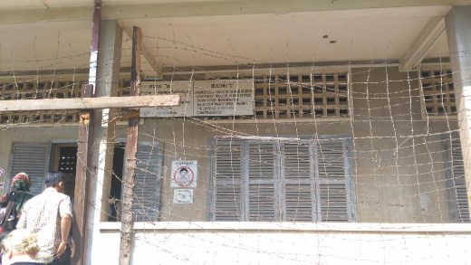 Tuol Sleng Genocide Museum - Barbed wires to prevent suicide