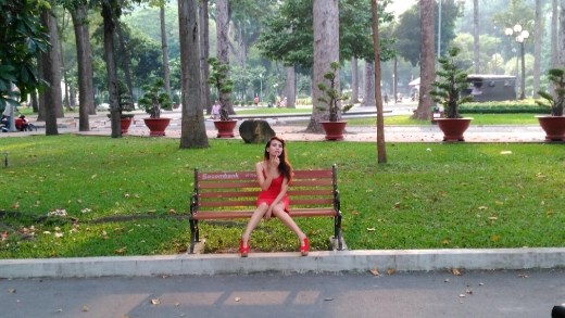 Some kind of photoshoot in Tao Dan Park