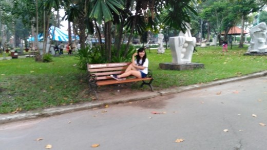 Some kind of photoshoot in Tao Dan Park