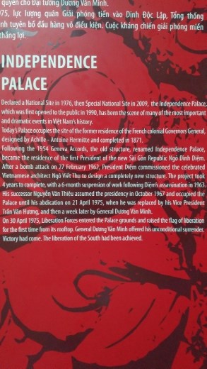 Description of The Independece Palace