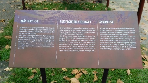 Description of the F5E that attacked the palace during Vietnam War