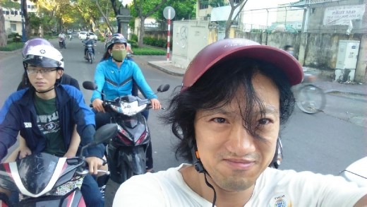 Me on the back of a motorcycle