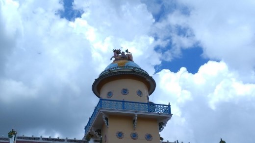 Cao Dai Temple - Middle tower of Buddha on tiger