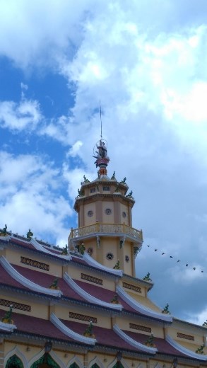 Cao Dai Temple - Rear tower with Krishna