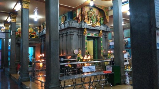 Inside Mariamman Hindu Temple