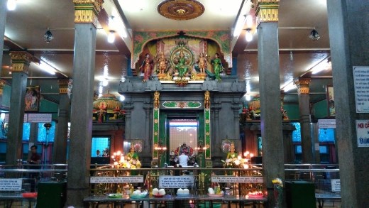 Inside Mariamman Hindu Temple