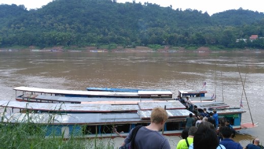 Boats to Pak Ou Caves