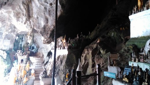 Scene from lower levels of Pak Ou Caves