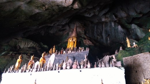 Scene from lower level of Pak Ou Caves