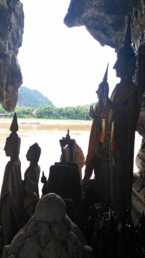 Scene from lower level of Pak Ou Caves