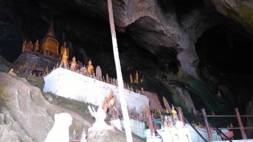 Scene from lower level of Pak Ou Caves