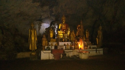 The main alter in the upper level of Pak Ou Caves