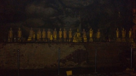 Scene from upper level of Pak Ou Caves