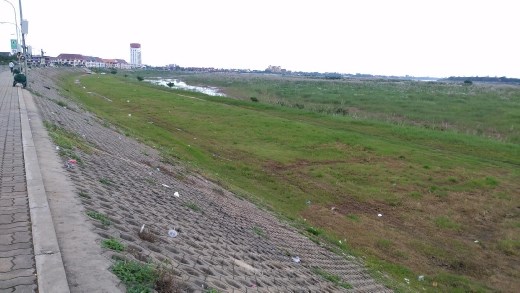 The dried out mighty River Mekong
