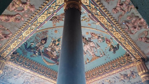 Close up of murals at Putaxai