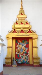 Random temple door within the grounds of Wat That Luang: by macedonboy, Views[127]