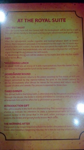 Royal wedding suite description