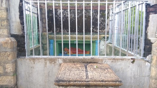 Isurumuniya Vihara - Statue at Dagaba