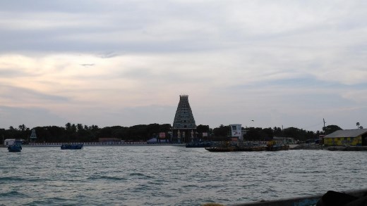 Sri Nagapooshani Amman Kovil from boat