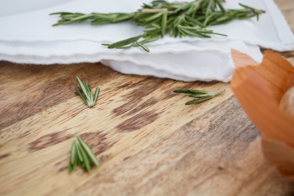 Rub your rosemary a little before setting it on the filling -- it'll help it exude more of that beautiful flavour it has in store.