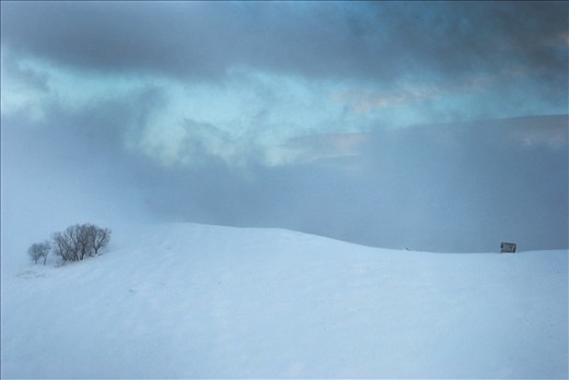Everything covered in snow on the mountains of Transilvania