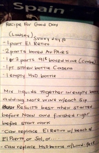 Ingredients for a Perfect Day and Tinto de Verano