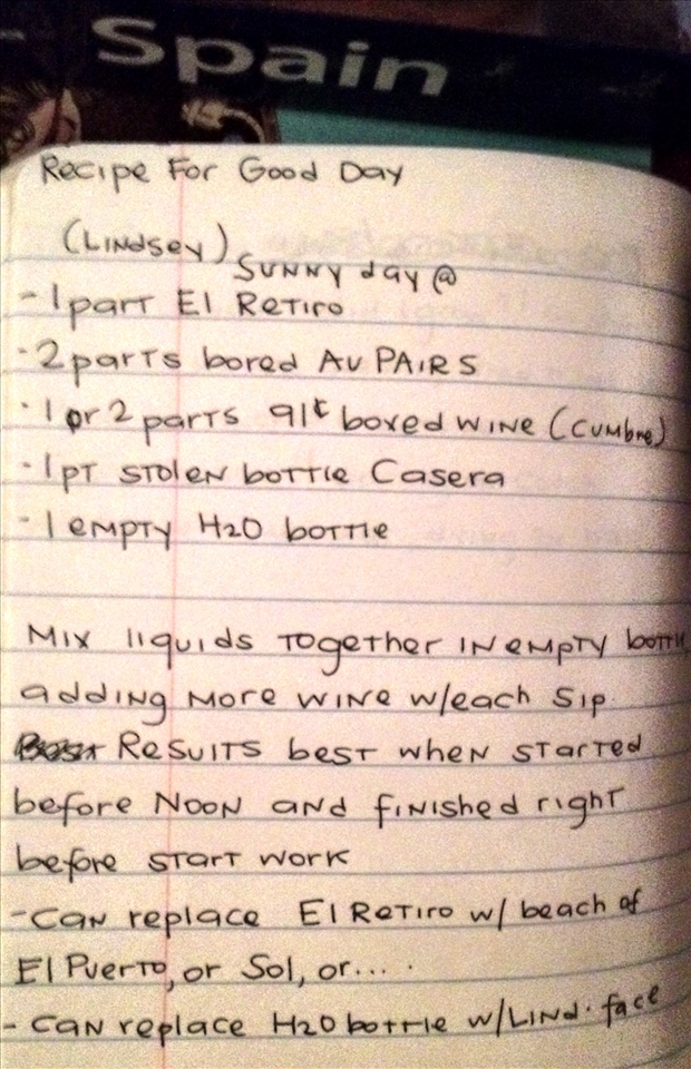 Ingredients for a Perfect Day and Tinto de Verano